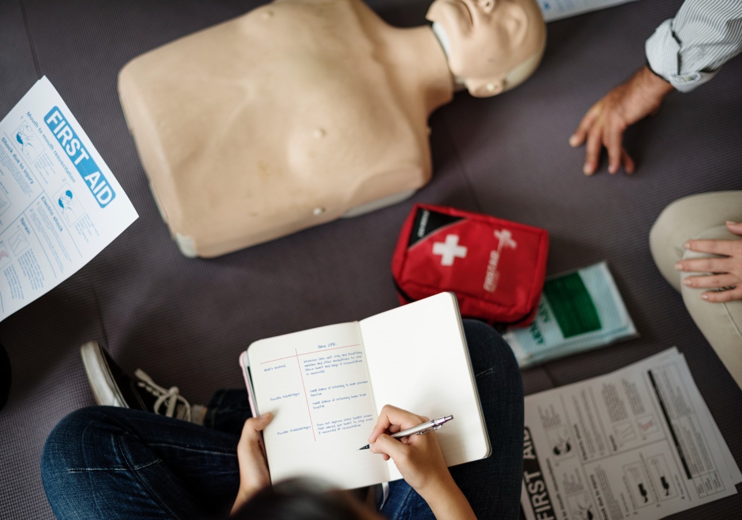 People at first aid course
