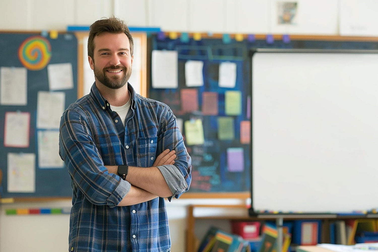 Teacher with student