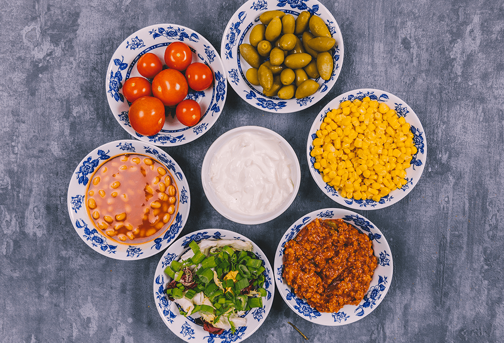 Selection of different foods